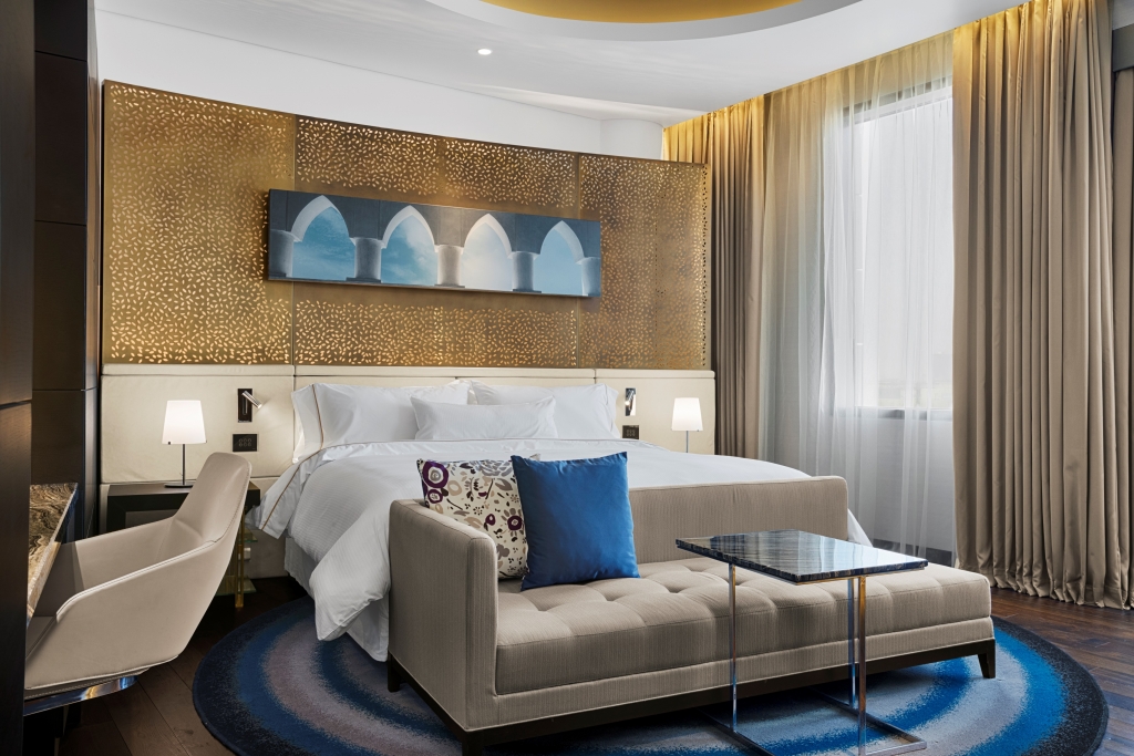 Guestroom of the recently opened Westin Doha Hotel and Spa