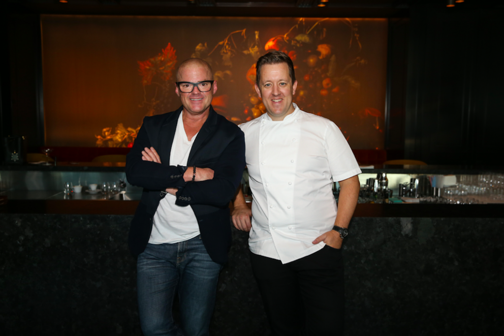 Heston Blumenthal with Ashley Palmer-Watts, executive chef of Dinner at the Royal Atlantis Resort & Residences