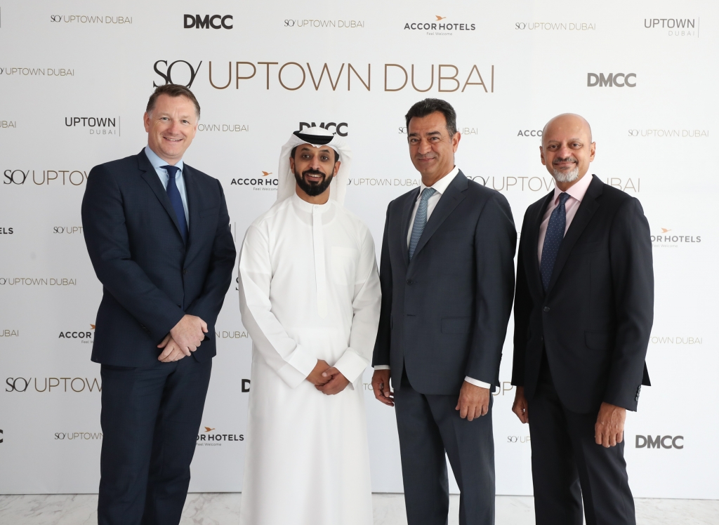 Paul Ashton, executive director – property, DMCC; Ahmed Bin Sulayem, executive chairman, DMCC; Sami Nasser, chief operating officer, Luxury Brands, AccorHotels Middle East; Gautam Sashittal, chief executive officer, DMCC.