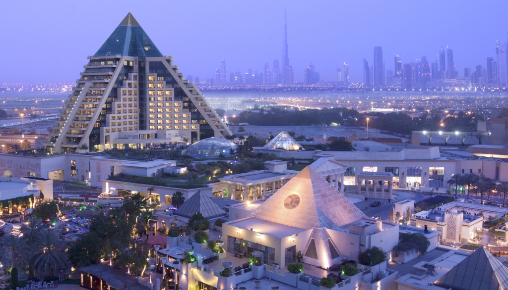 Raffles Dubai exterior with city views